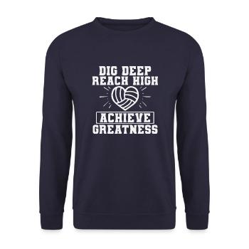 Fuuny Volleyball Quote - Unisex Pullover - Navy - Vorne - Alina (178cm) & Michal (187cm)