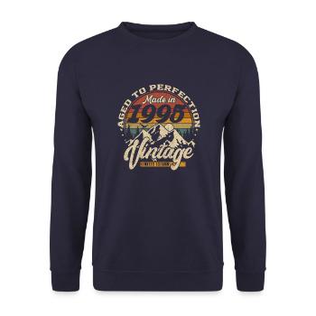 Made in 1995 Vintage Édition limitée Cadeau - Sweat-shirt Unisexe - marine - Devant - Alina (178cm) & Michal (187cm)