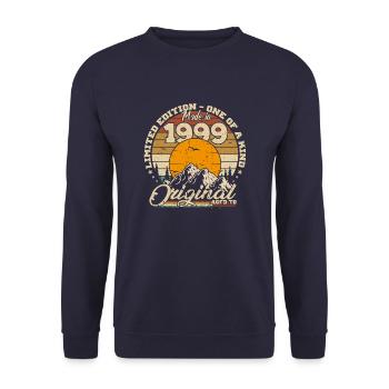 Made in 1999 Retro 1999 Birthday Gift 1999 - Unisex Sweatshirt - navy - Front - Alina (178cm) & Michal (187cm)