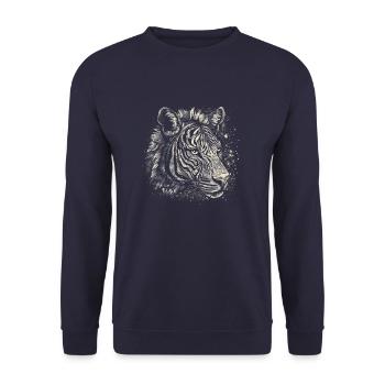 Zebra - Unisex Sweatshirt - navy - Front - Alina (178cm) & Michal (187cm)
