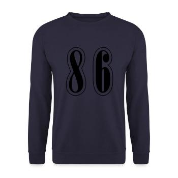 86 Zahl Symbol - Unisex Pullover - Navy - Vorne - Alina (178cm) & Michal (187cm)