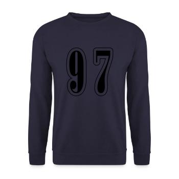 97 Number Symbol - Unisex Sweatshirt - navy - Front - Alina (178cm) & Michal (187cm)