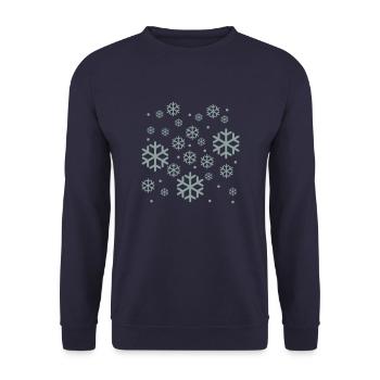 Snow - Unisex Sweatshirt - navy - Front - Alina (178cm) & Michal (187cm)