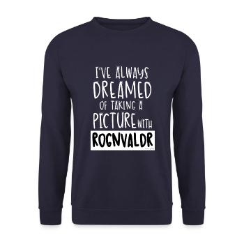 Picture with Rognvaldr - Sweat-shirt Unisexe - marine - Devant - Alina (178cm) & Michal (187cm)