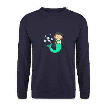 Meerjungfrau - Meerjungfrau - Unisex Pullover - Navy - Vorne - Alina (178cm) & Michal (187cm)