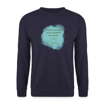 Soul Mates for Eternity Seelenpartner Liebe - Unisex Pullover - Navy - Vorne - Alina (178cm) & Michal (187cm)