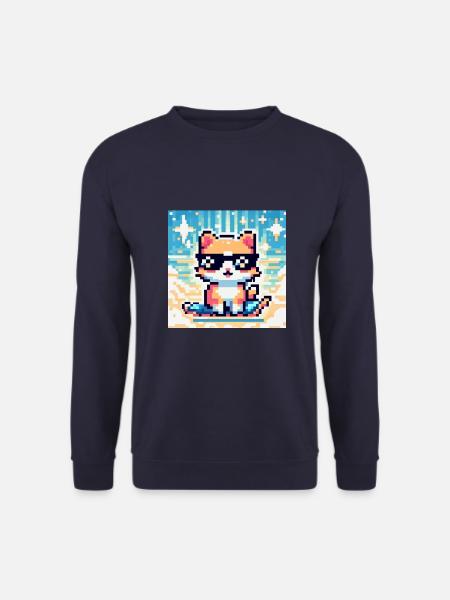 chat icone pixel - Sweat-shirt Unisexe - marine