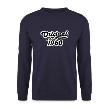 1960 Geburtstag - Unisex Pullover - Navy - Vorne - Alina (178cm) & Michal (187cm)