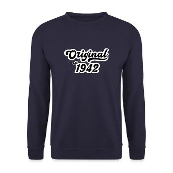 1942 Geburtstag - Unisex Pullover - Navy - Vorne - Alina (178cm) & Michal (187cm)