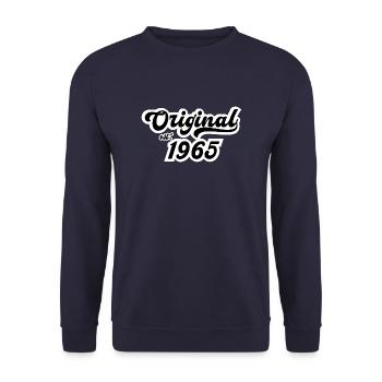 1965 Geburtstag - Unisex Pullover - Navy - Vorne - Alina (178cm) & Michal (187cm)