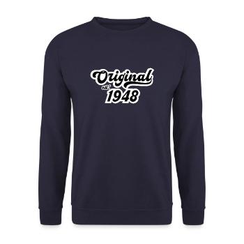 1948 Geburtstag - Unisex Pullover - Navy - Vorne - Alina (178cm) & Michal (187cm)