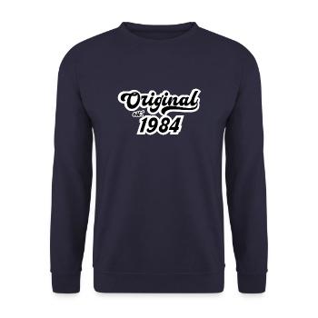 1984 Geburtstag - Unisex Pullover - Navy - Vorne - Alina (178cm) & Michal (187cm)
