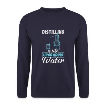 Distilling Upgrading Water Whiskey Distiller - Unisex Sweatshirt - navy - Front - Alina (178cm) & Michal (187cm)