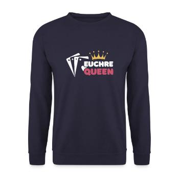 Euchre Queen Card Game Euchre Player Poker Euchre - Unisex Sweatshirt - navy - Front - Alina (178cm) & Michal (187cm)