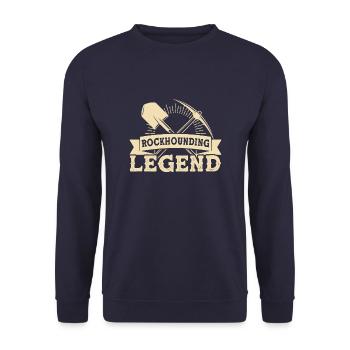 Geologist Rockhounding Legend Rockhounder - Unisex Sweatshirt - navy - Front - Alina (178cm) & Michal (187cm)