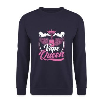 Vape Queen Smoker E Cigarette Vaping - Unisex Sweatshirt - navy - Front - Alina (178cm) & Michal (187cm)