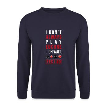 Play Euchre Card Game Euchre Player Poker Euchre - Unisex Sweatshirt - navy - Front - Alina (178cm) & Michal (187cm)