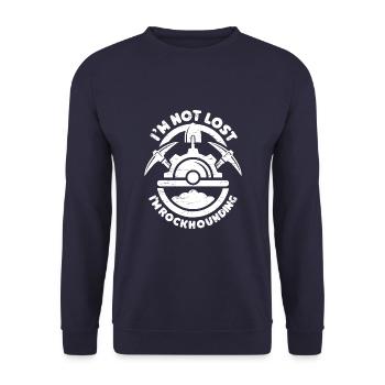 Geologist I'm Rockhounder Rockhounding - Unisex Sweatshirt - navy - Front - Alina (178cm) & Michal (187cm)