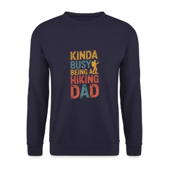 Hiking Dad Climber Camping Mountain Camper Hiker - Unisex Sweatshirt - navy - Front - Alina (178cm) & Michal (187cm)