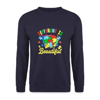 Anders ist schön - Unisex Pullover - Navy - Vorne - Alina (178cm) & Michal (187cm)