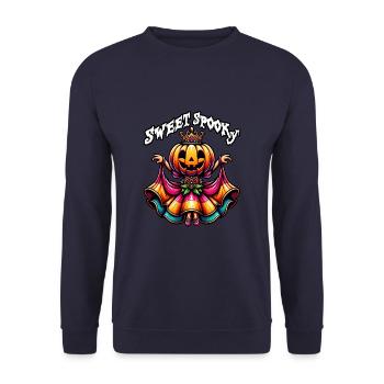 Princesse citrouille d’Halloween avec robe colorée - Sweat-shirt Unisexe - marine - Devant - Alina (178cm) & Michal (187cm)