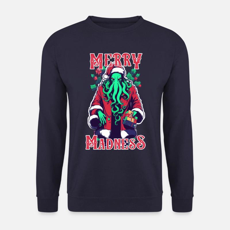 Merry Madness - Lovecraftian Cthulhu Weihnachtsmann Geschenk - Unisex Pullover - Navy