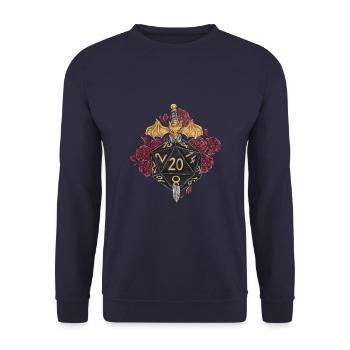 Rollenspiel Tabletop D20 Würfel Geschenk - Unisex Pullover - Navy - Vorne - Alina (178cm) & Michal (187cm)