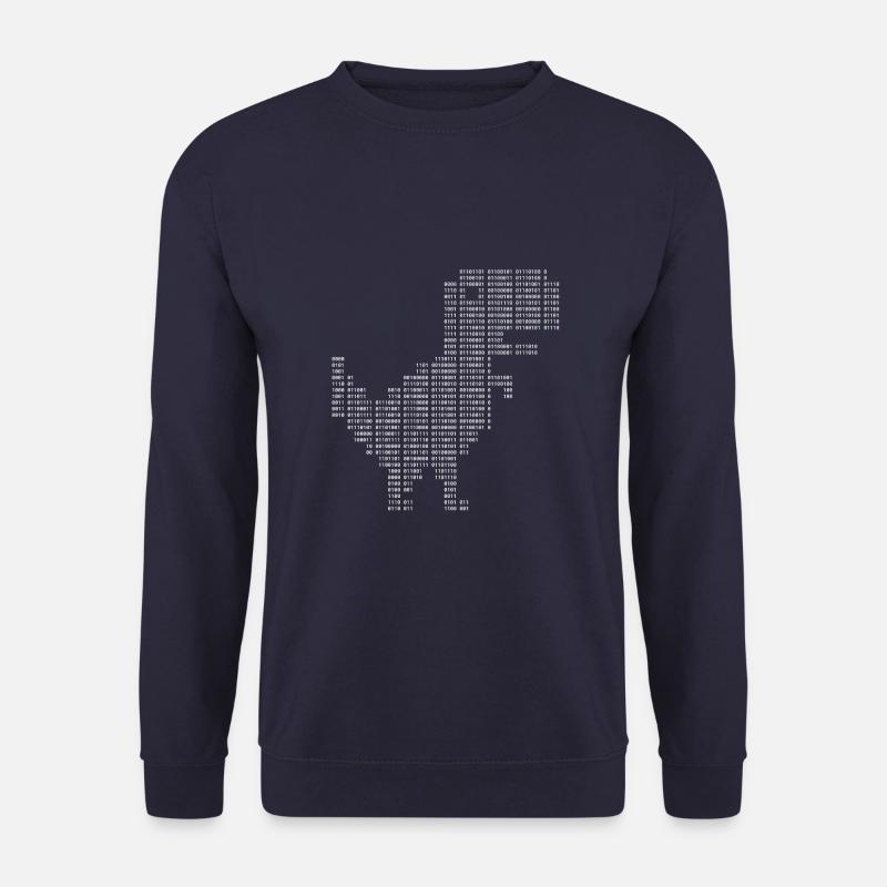 Google dinosaur | Dinosaur Binary | Dino | 404 - Unisex Sweatshirt - navy