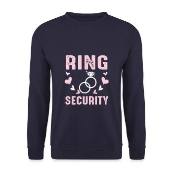 Hochzeit Ehe Trauung Liebe Treue Geschenkidee - Unisex Pullover - Navy - Vorne - Alina (178cm) & Michal (187cm)
