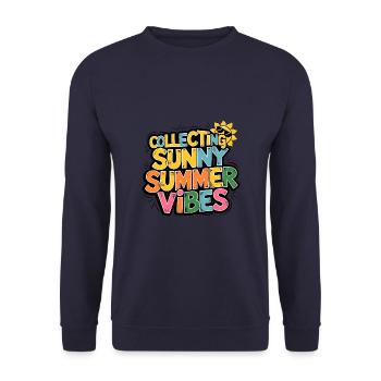 Sunny Summer Moments Vibes Summer Sun - Unisex Sweatshirt - navy - Front - Alina (178cm) & Michal (187cm)
