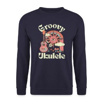 Ukulélé Groovy - Sweat-shirt Unisexe - marine - Devant - Alina (178cm) & Michal (187cm)
