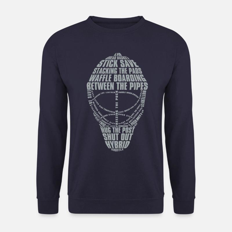 Hockey-Tormann-Maske (Lichtfarbe-Design) - Unisex Pullover - Navy