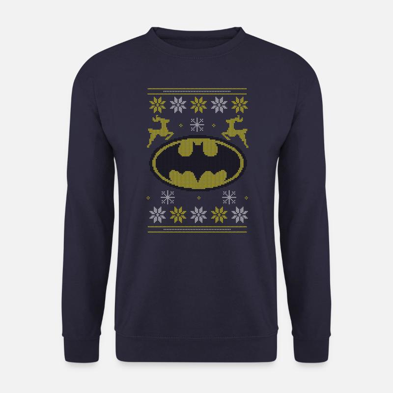 Justice League Batman Logo Ugly Christmas - Unisex Pullover - Navy