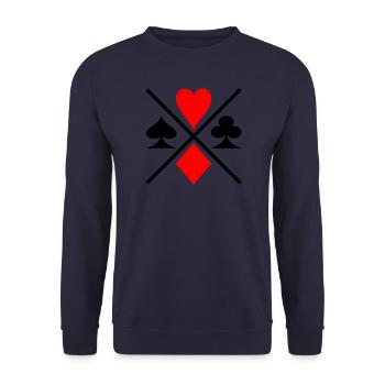 Jeu de cartes poker vintage - Sweat-shirt Unisexe - marine - Devant - Alina (178cm) & Michal (187cm)