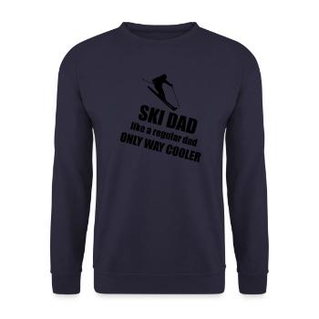 Ski Dad Skifahren Skisport Papa Vater Spruch - Unisex Pullover - Navy - Vorne - Alina (178cm) & Michal (187cm)