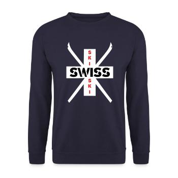 Ski Swiss Ski motif blanc - Sweat-shirt Unisexe - marine - Devant - Alina (178cm) & Michal (187cm)