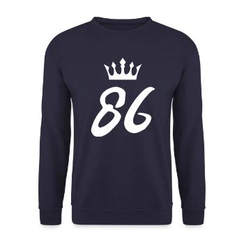 86 Zahl Krone - Unisex Pullover - Navy - Vorne - Alina (178cm) & Michal (187cm)