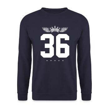 36 Number crown - Unisex Sweatshirt - navy - Front - Alina (178cm) & Michal (187cm)