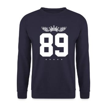 89 Number crown - Unisex Sweatshirt - navy - Front - Alina (178cm) & Michal (187cm)