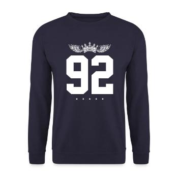 92 Number crown - Unisex Sweatshirt - navy - Front - Alina (178cm) & Michal (187cm)