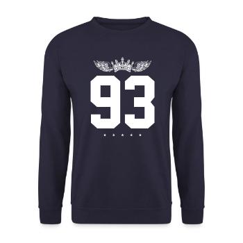 93 Number crown - Unisex Sweatshirt - navy - Front - Alina (178cm) & Michal (187cm)