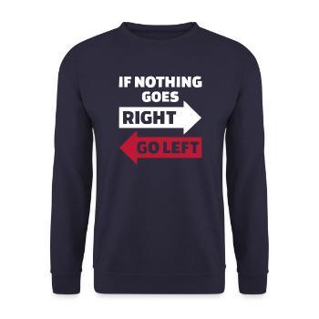 Wenn nichts geht, gehe nach links (WR) - Unisex Pullover - Navy - Vorne - Alina (178cm) & Michal (187cm)
