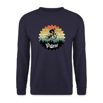 Gravel Bike Gravelbike MTB Fahrrad Rad Biker Kies - Unisex Pullover - Navy - Vorne - Alina (178cm) & Michal (187cm)