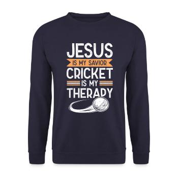 Thérapie au cricket de Jésus - Sweat-shirt Unisexe - marine - Devant - Alina (178cm) & Michal (187cm)
