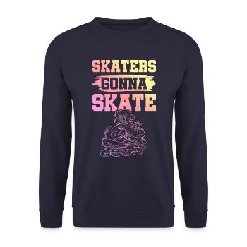 skate skating - Unisex Sweatshirt - navy - Front - Alina (178cm) & Michal (187cm)