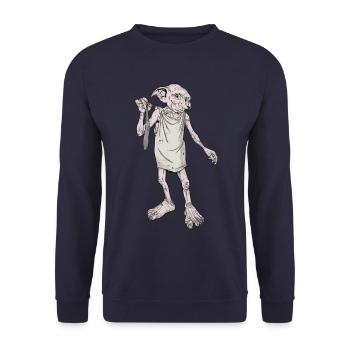 Harry Potter Dobbys Geschenk - Unisex Pullover - Navy - Vorne - Alina (178cm) & Michal (187cm)