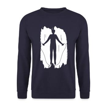 Fitness Sport Endurance Workout - Unisex Sweatshirt - navy - Front - Alina (178cm) & Michal (187cm)