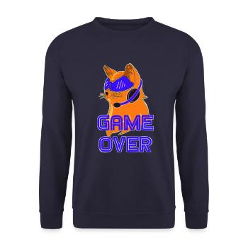 GAMER CAT - Game over - Jeux - Katze - Sweat-shirt Unisexe - marine - Devant - Alina (178cm) & Michal (187cm)