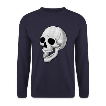 CRÂNE CRÂNE SQUELETTE CRÂNE MORT TOMBE HALLOWEEN - Sweat-shirt Unisexe - marine - Devant - Alina (178cm) & Michal (187cm)