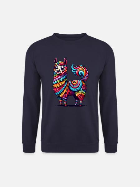 ALPAKA PINATA KONFETTI BUNT REGENBOGEN MUSTER - Unisex Pullover - Navy